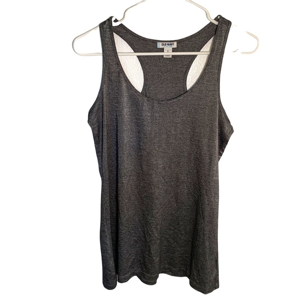 Old Navy Women's Size Small Racerback Swing Tank Scoop Neck Gray Silver Metallic